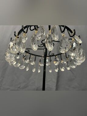 Chandelier Crystals 1.5”x1” Pear Shaped w/gold tone hooks - set of 19 - Vintage
